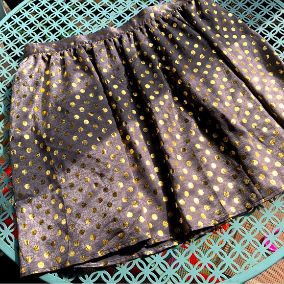 ModCloth XL gray with shiny gold polka dots skirt - Picture 3 of 3
